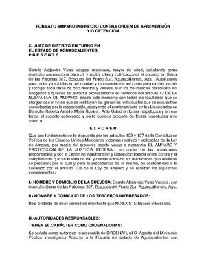 Modelo DE Ampliación DE Demanda DE Amparo Indirecto - MODELO DE ...
