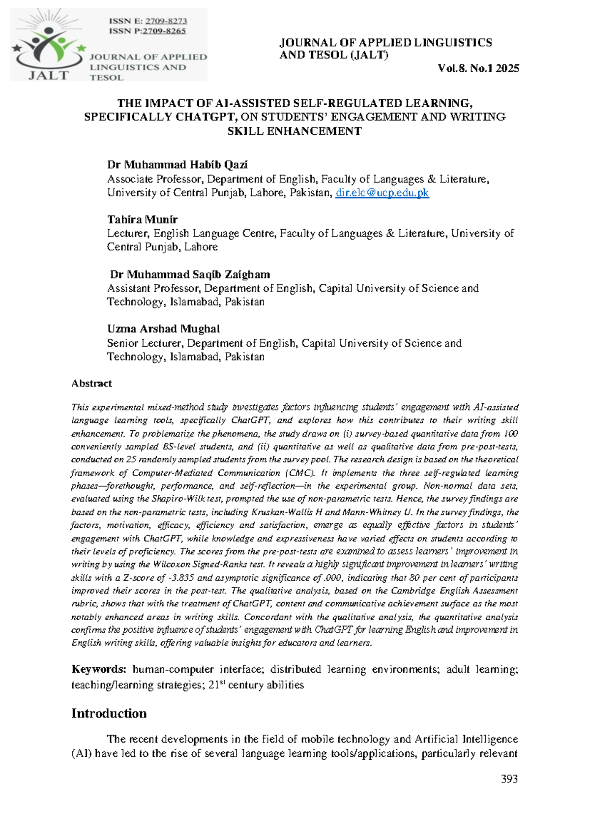 The Impact of ChatGPT on Student Engagement and Writing Skills in ESL ...