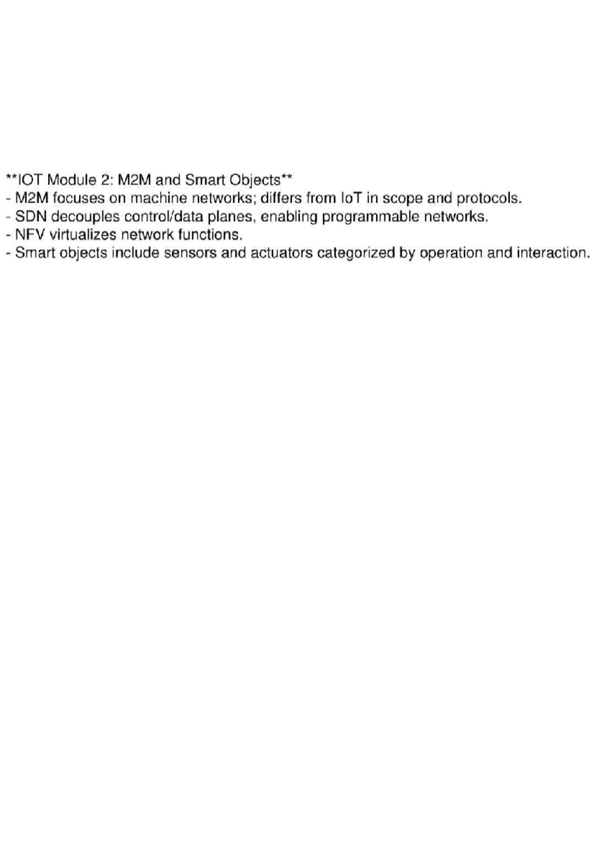 Iot 2 - Important topics - Internet of Things - Module 2: M2M and Smart ...