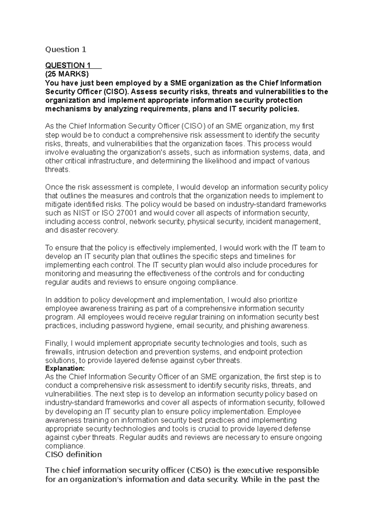 CISO Role in Cyber-Security: Risk Assessment & Protection Strategies ...