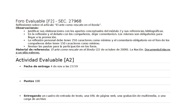 Actividad y fofo 2 - foro 2 - Foro Evaluable [F2] - SEC. 27968 ...