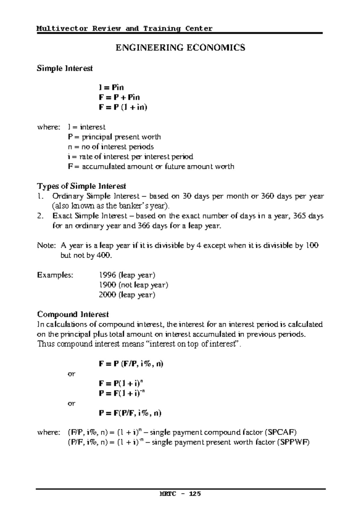 Engineering Economics Study Notes: Interest, Annuities & Depreciation ...