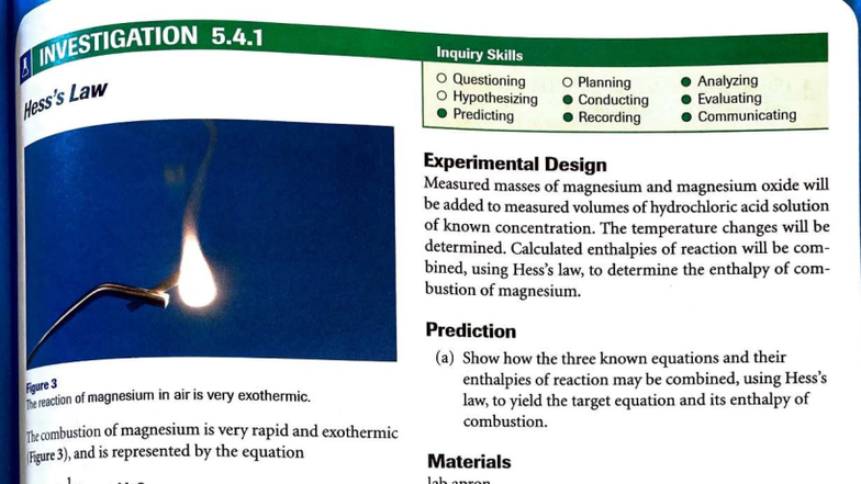 Hess's Law Lab - Thermochemistry Experiment (Chem 351) - Studocu