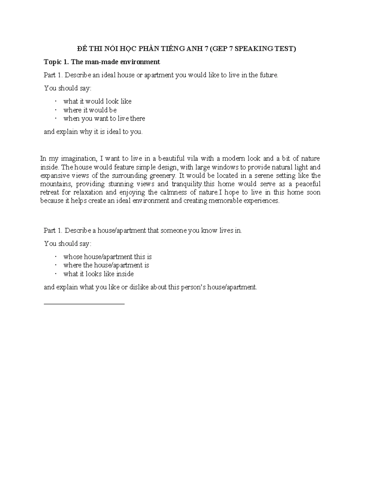 GEP 4 Speaking Test Guidelines (Units 16-20) - Sep 2022 - Studocu