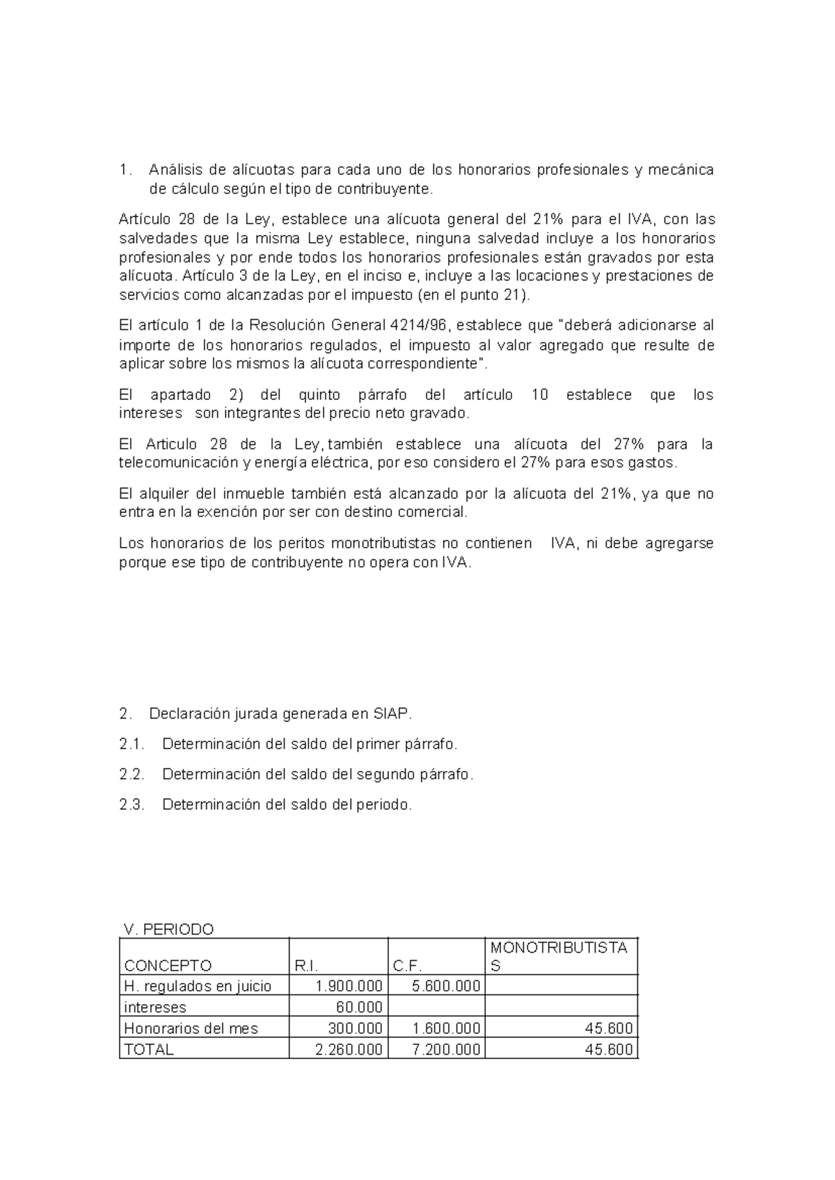 TP2 - Análisis de Alícuotas y Honorarios Profesionales según Ley - Studocu