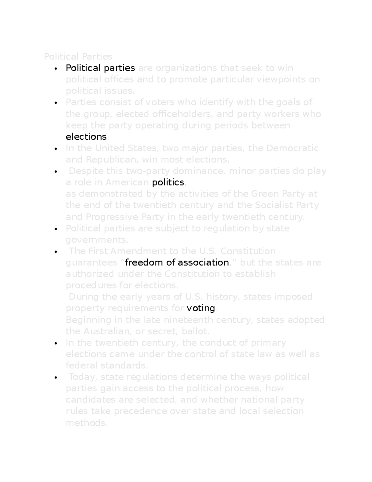 POL 101: Week 5 Lecture Notes on Political Parties and Elections - Studocu