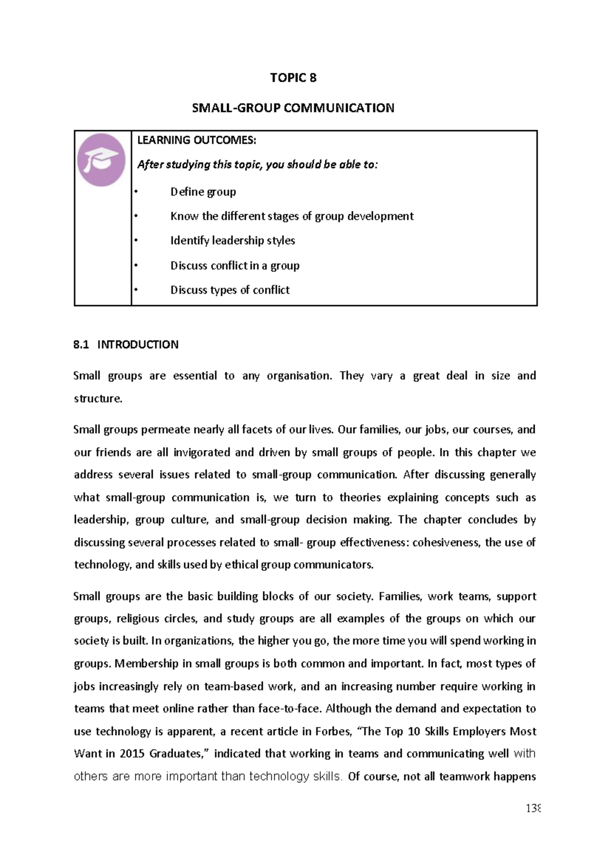 Small-Group Communication: Key Concepts and Skills - Studocu