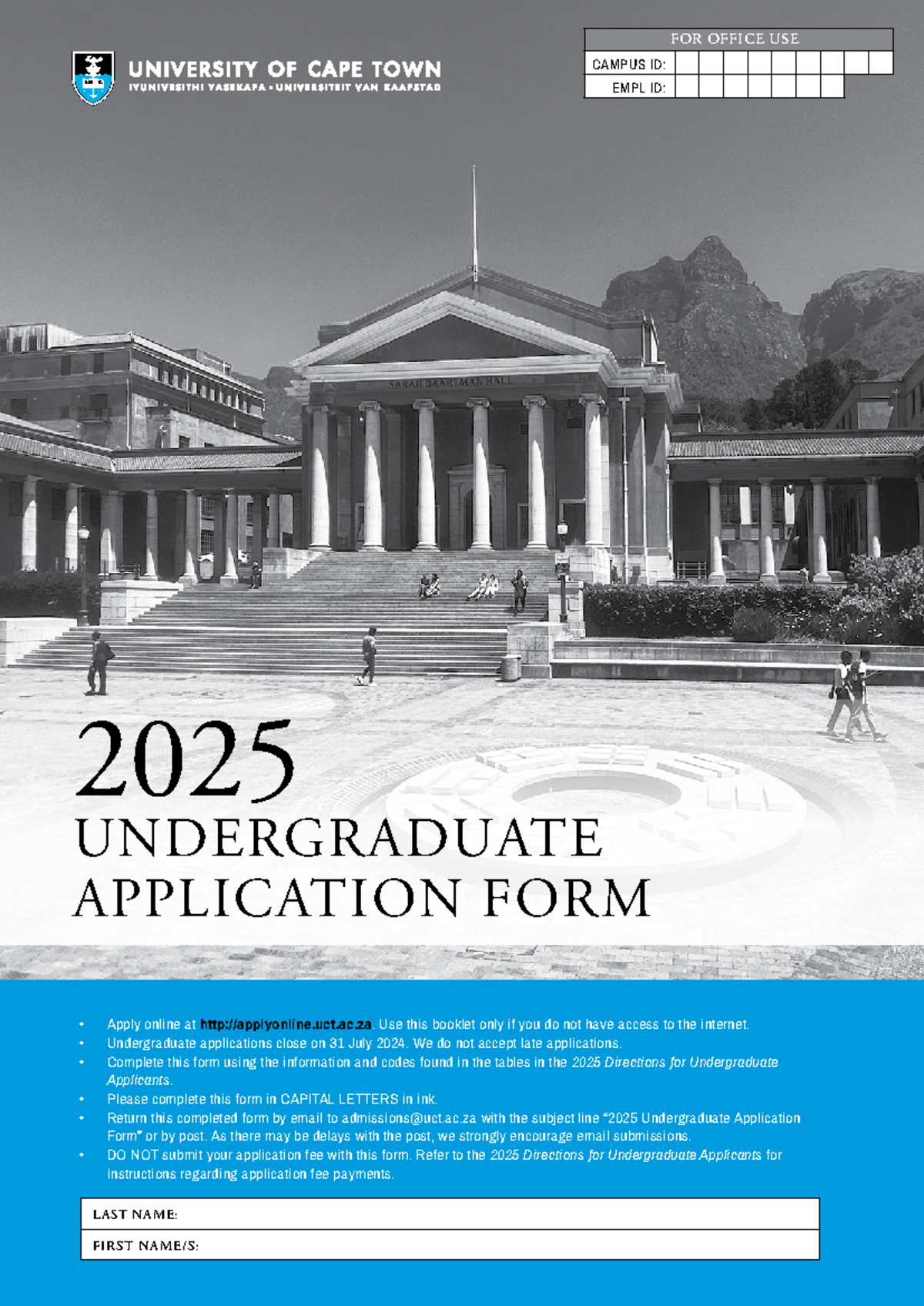 2025 ug admission form - 2025 DIRECTIONS FOR UNDERGRADUATE Apply online ...