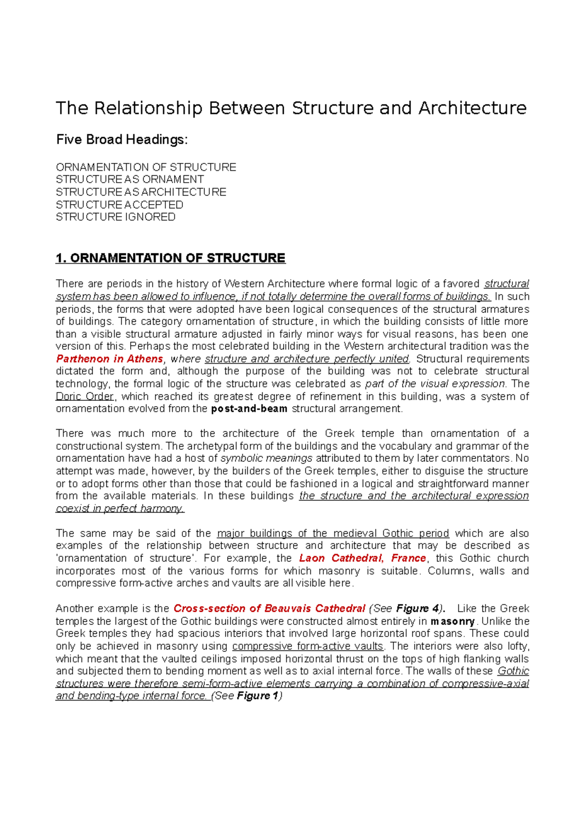Building-Technology-5 Lecture-Notes: Structure and Architecture ...