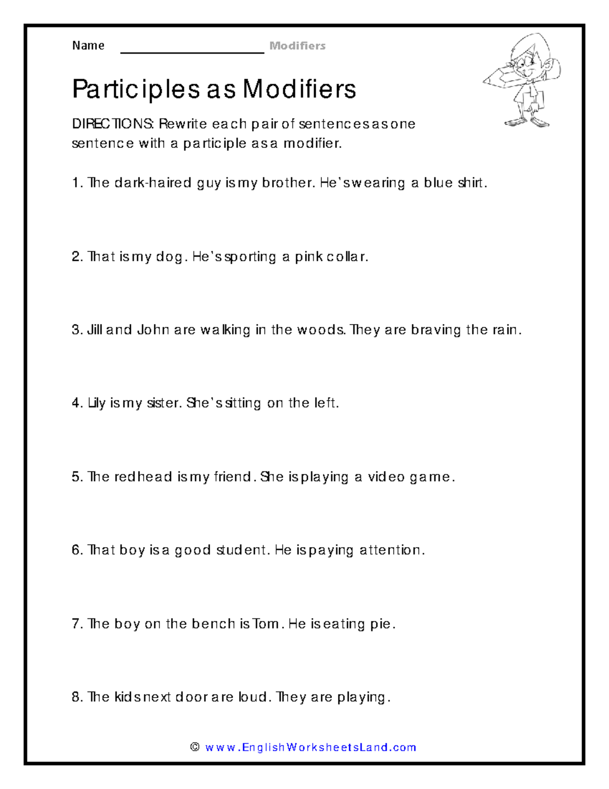 4 - Participles as Modifiers: Sentence Rewrites - Studocu