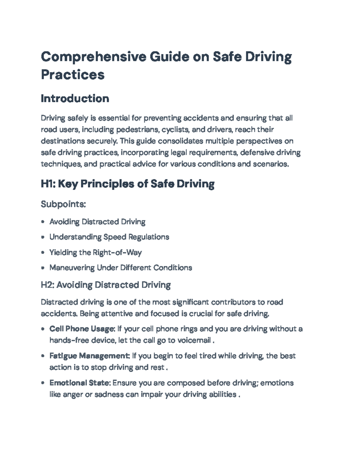 Safe Driving Practices Guide: Legal Requirements and Techniques ...
