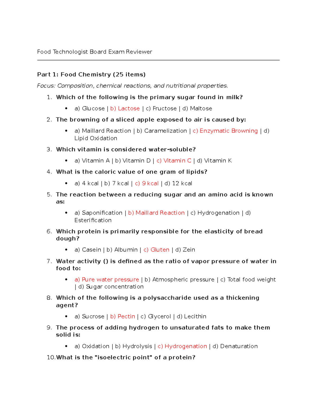 Food Technologist Board Exam Reviewer: Chemistry, Processing & Quality ...