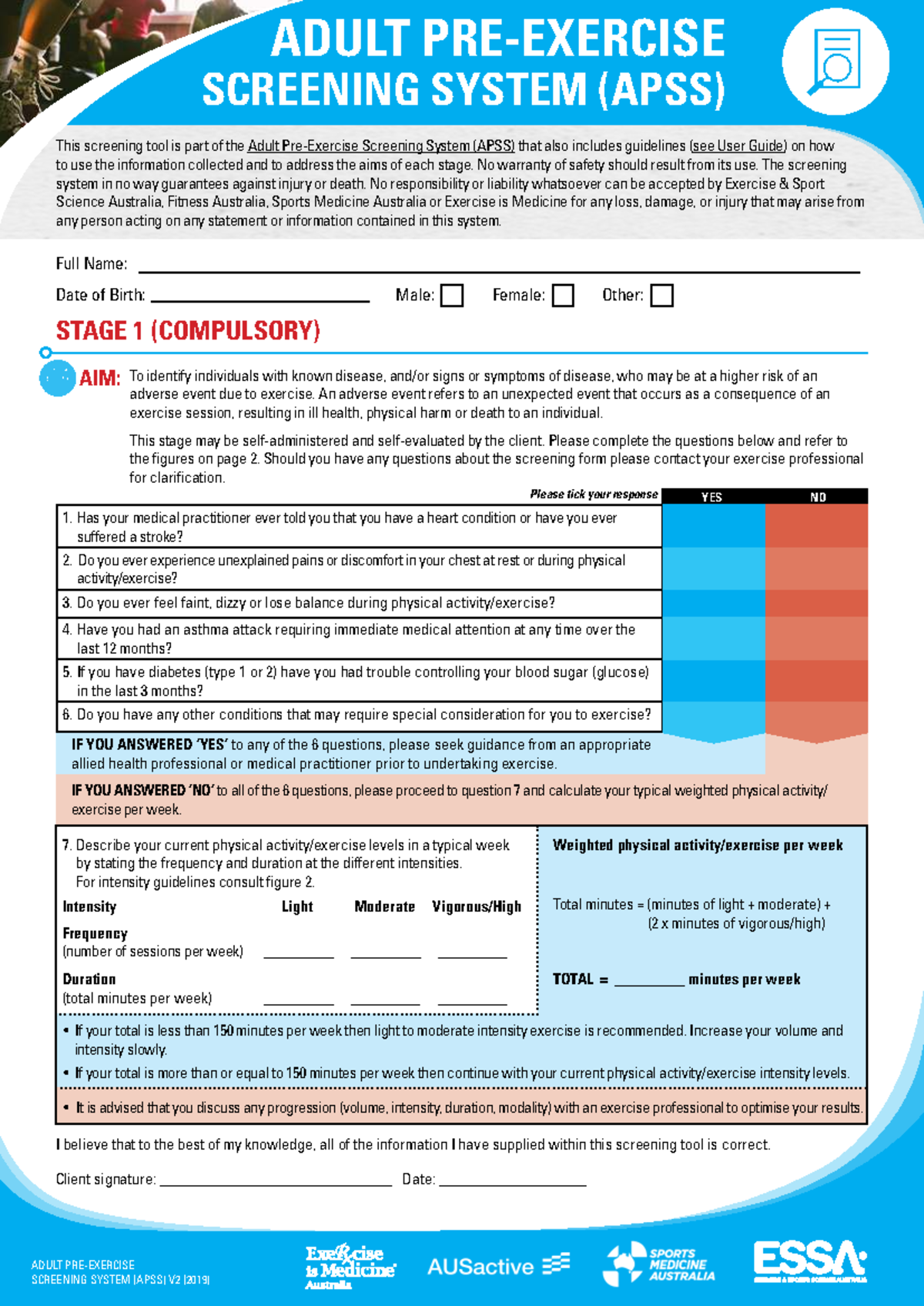 Adult Pre Screening Tool (APSS) - Guidelines and Risk Assessment - Studocu