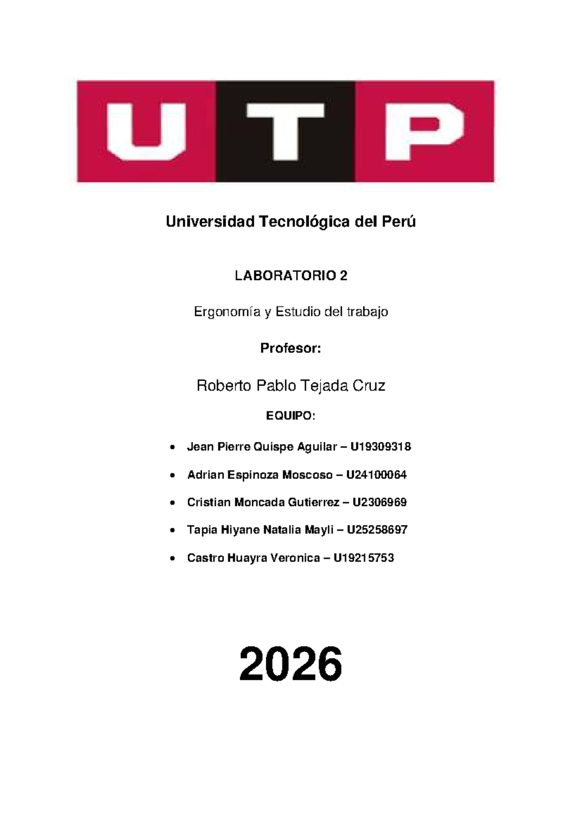 LAB 2: Ergonomía y Estudio del Trabajo - Análisis de Tiempos y ...