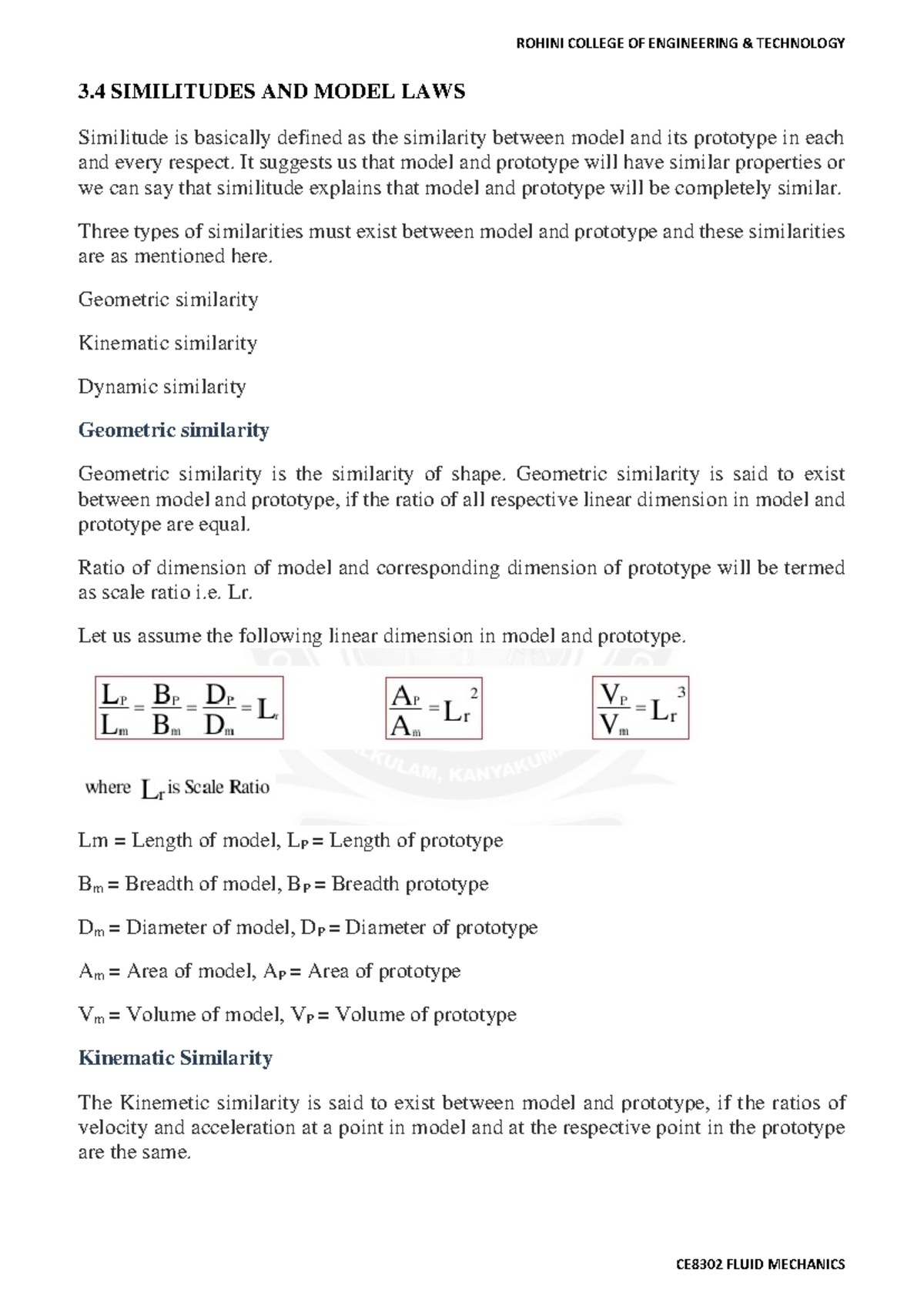 Similitude and Model Laws in Fluid Dynamics: A Study Guide - Studeersnel