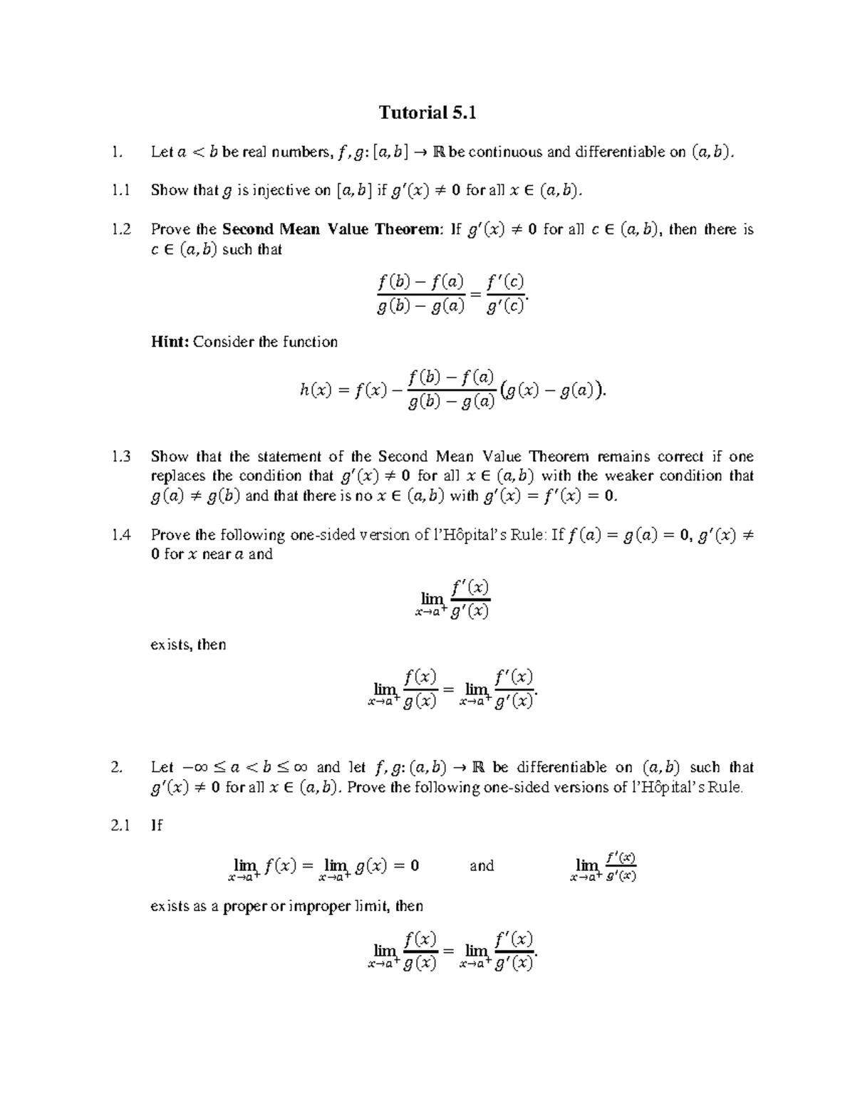 Chapter 4 Tutorials: Limit Definitions and Continuity Proofs - Studocu