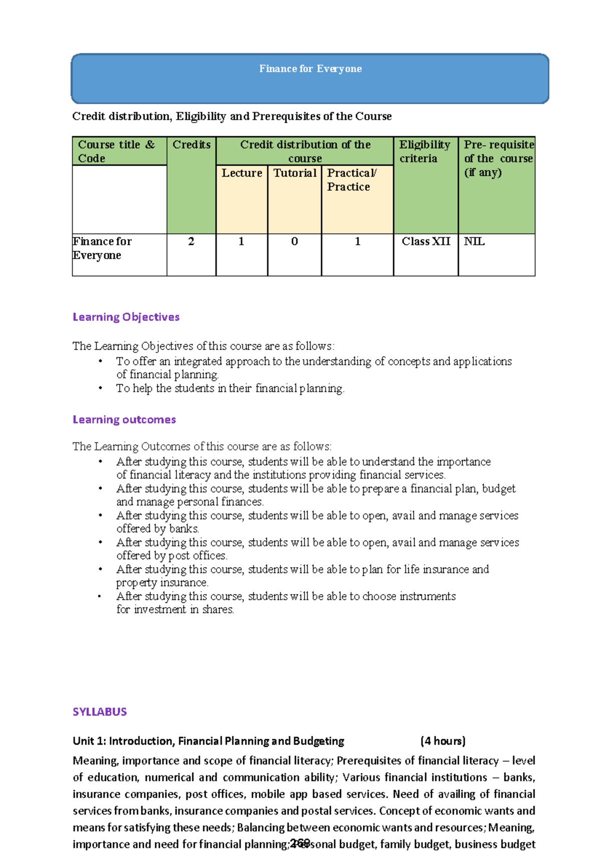Finance for Everyone - Course Notes (Code: 2) - Studocu