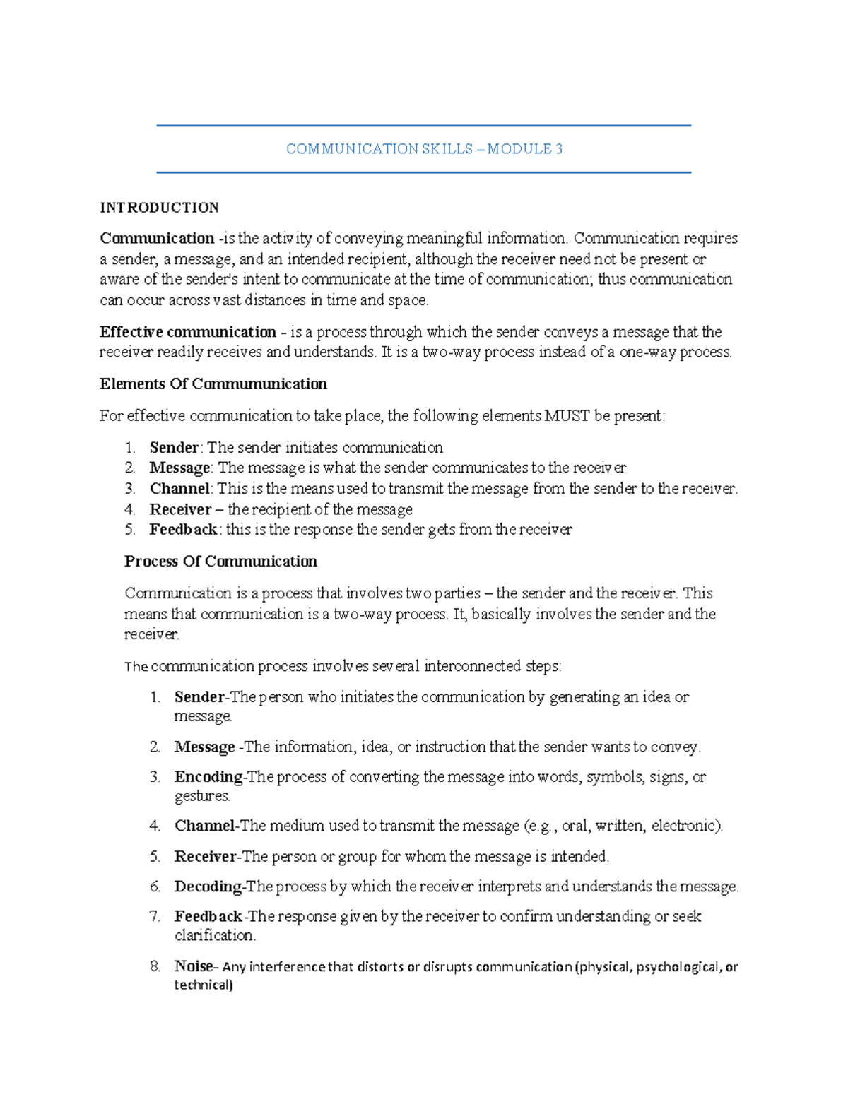 Communication Skills Module 3: Understanding Effective Communication ...