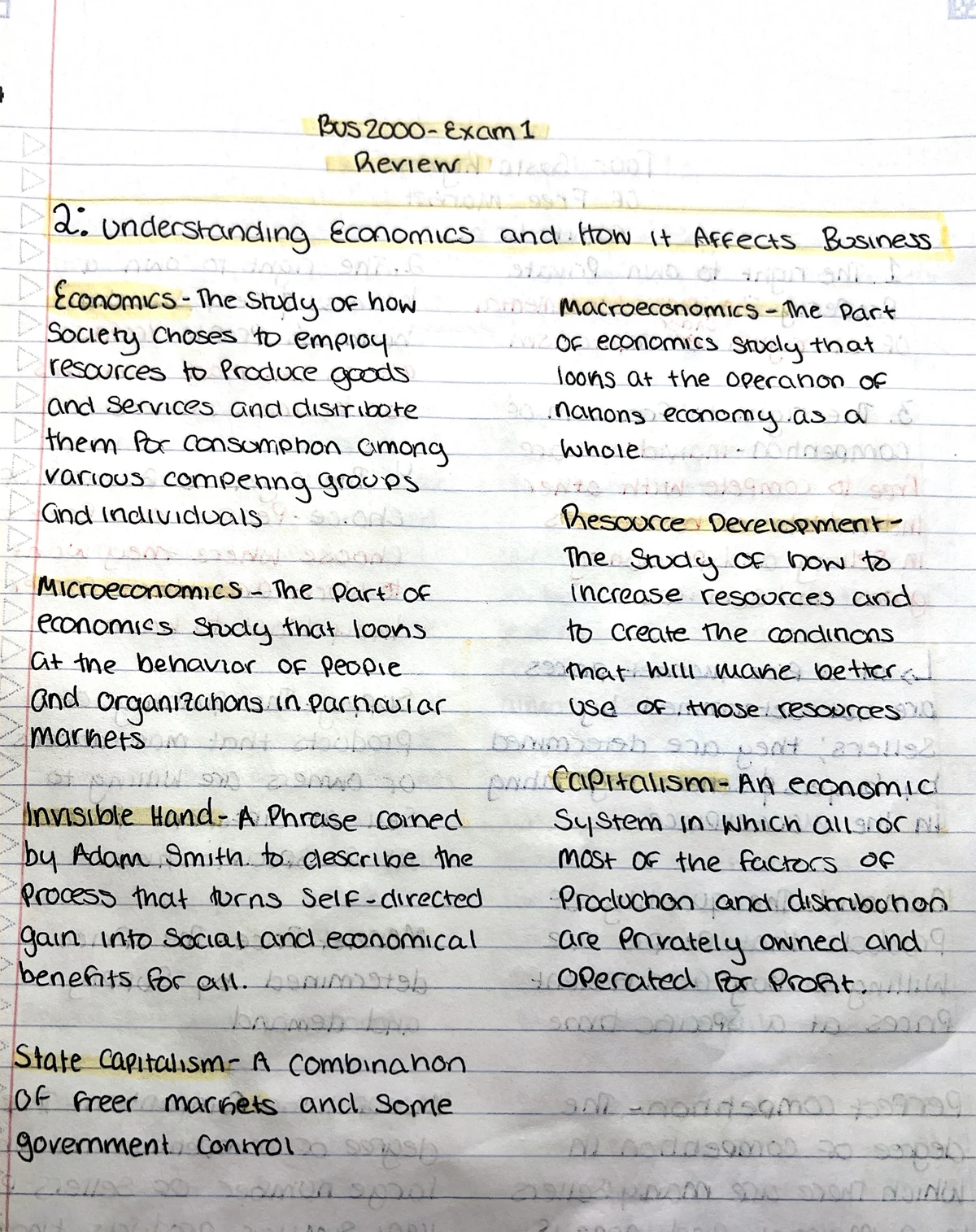 BUS 2000 Study Guide - Final Exam Preparation for Exam 1 - Studocu