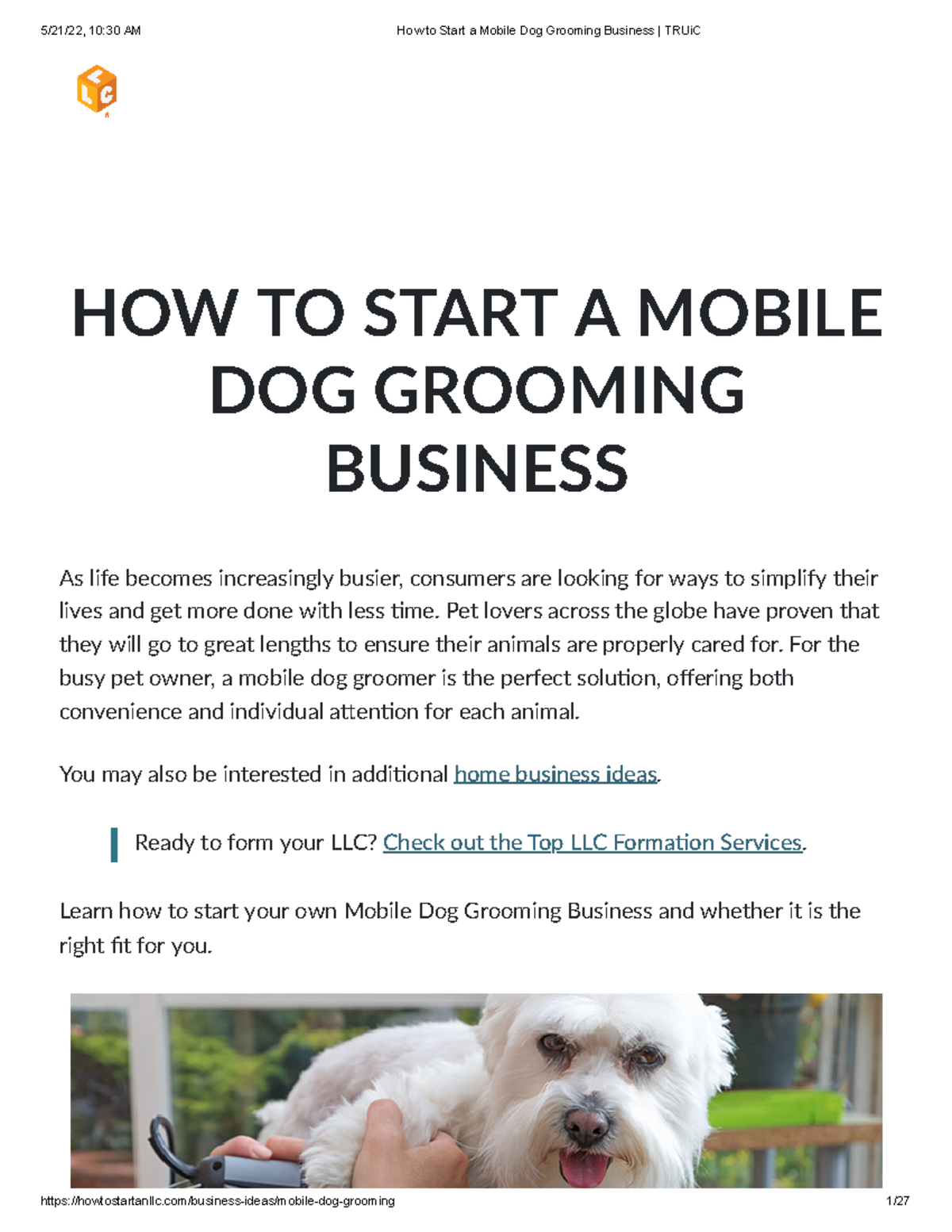 How to Start a Mobile Dog Grooming Business TRUi C - HOW TO START A ...