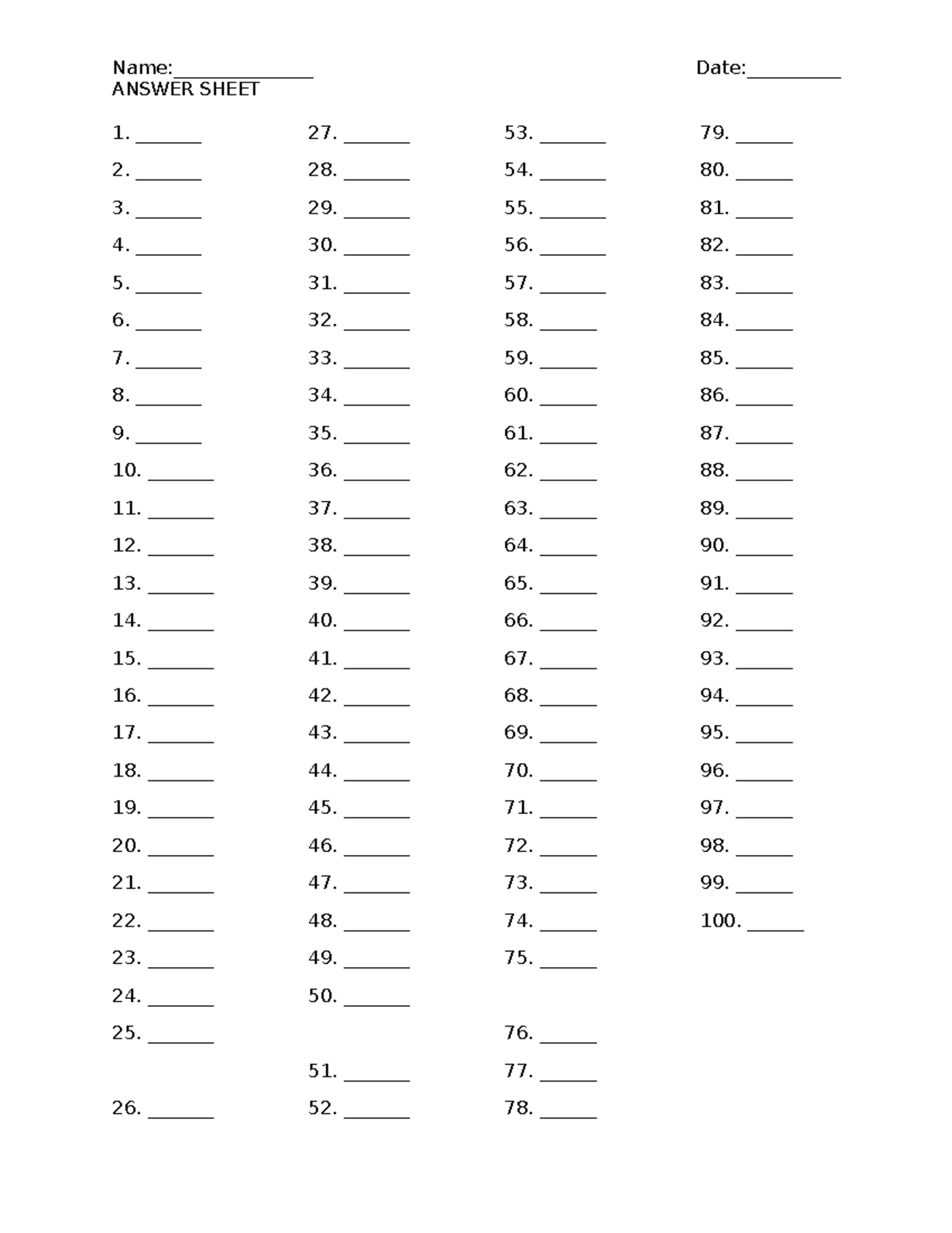 Ch 7, 8, 9 Answer Sheet for Exam - Studocu
