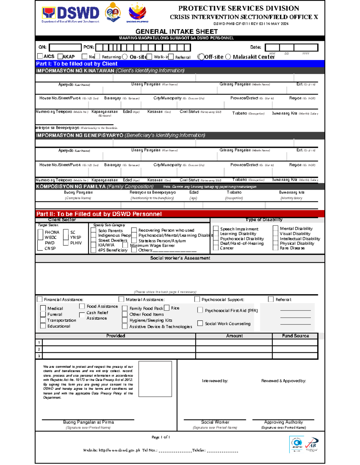 DSWD-PMB-GF-011 REV-02 AICS-General-Intake-Sheet-with-Added-Option-of ...