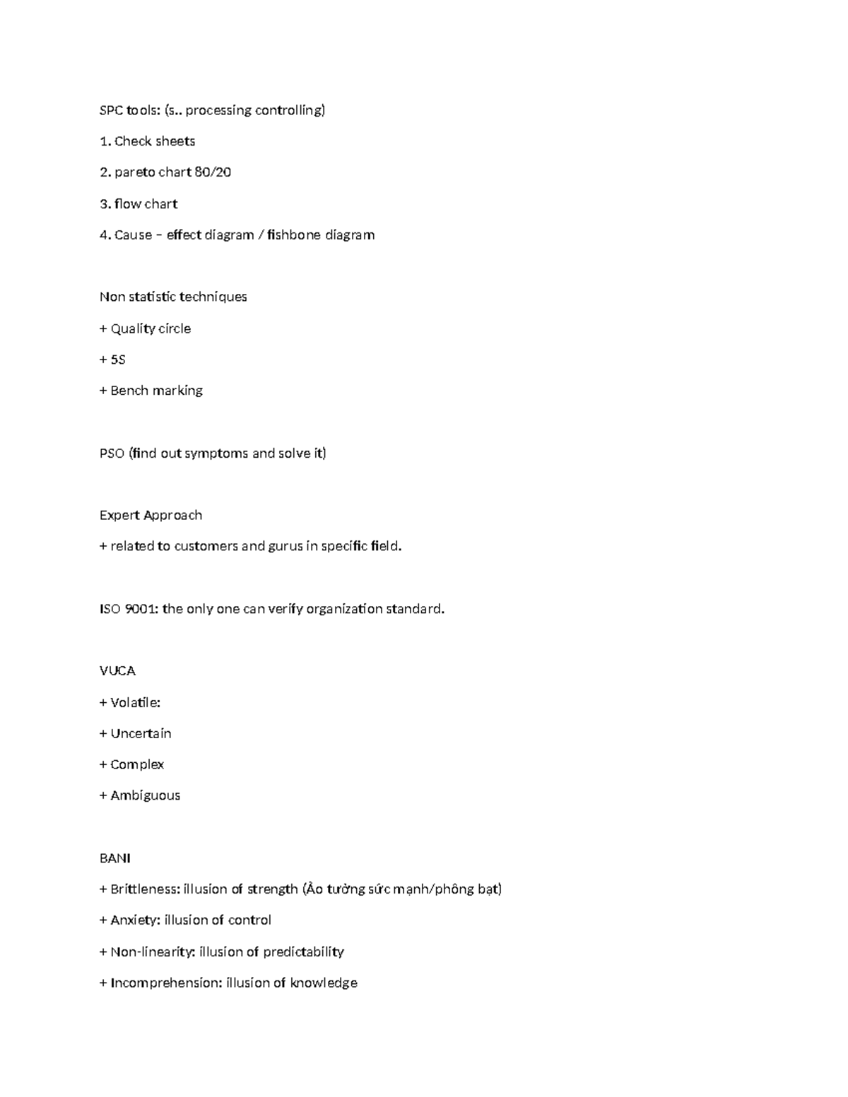 Quality Management Notes: SPC Tools, TQM Principles, and Customer Focus ...