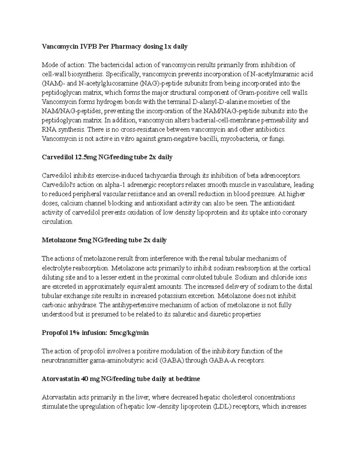 Pharmacology Dosing Guidelines: IVPB Vancomycin & Other Medications ...