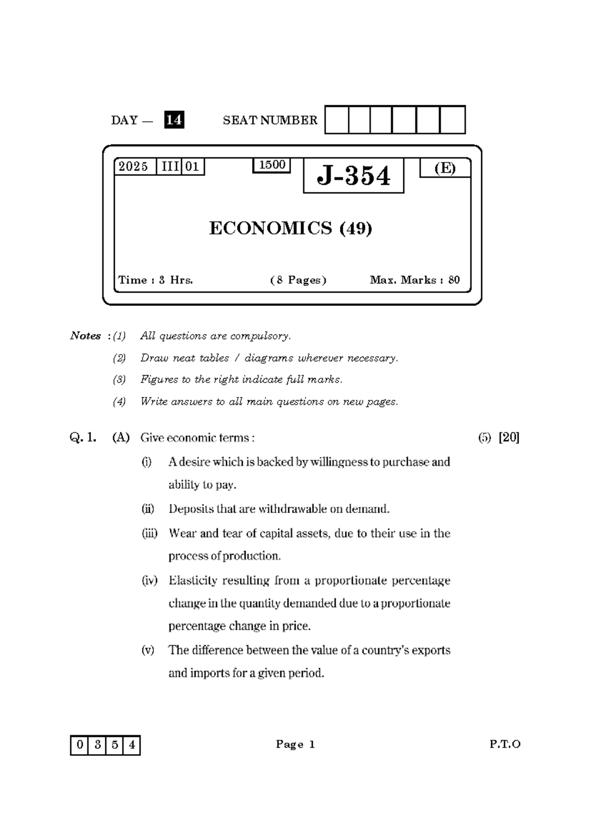 HSC Economics Question Paper 2025 - March Exam - Studocu