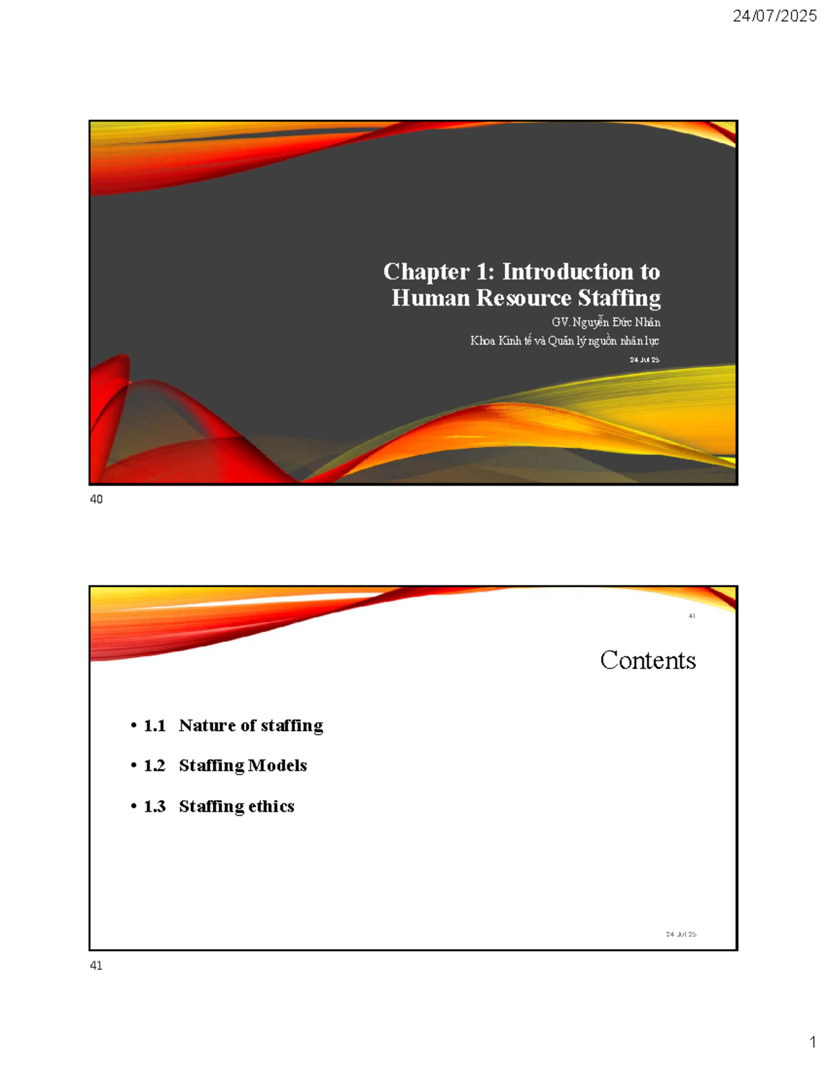 Chapter 1: Introduction to Human Resource Staffing GV - Tuyển Dụng Nhân ...