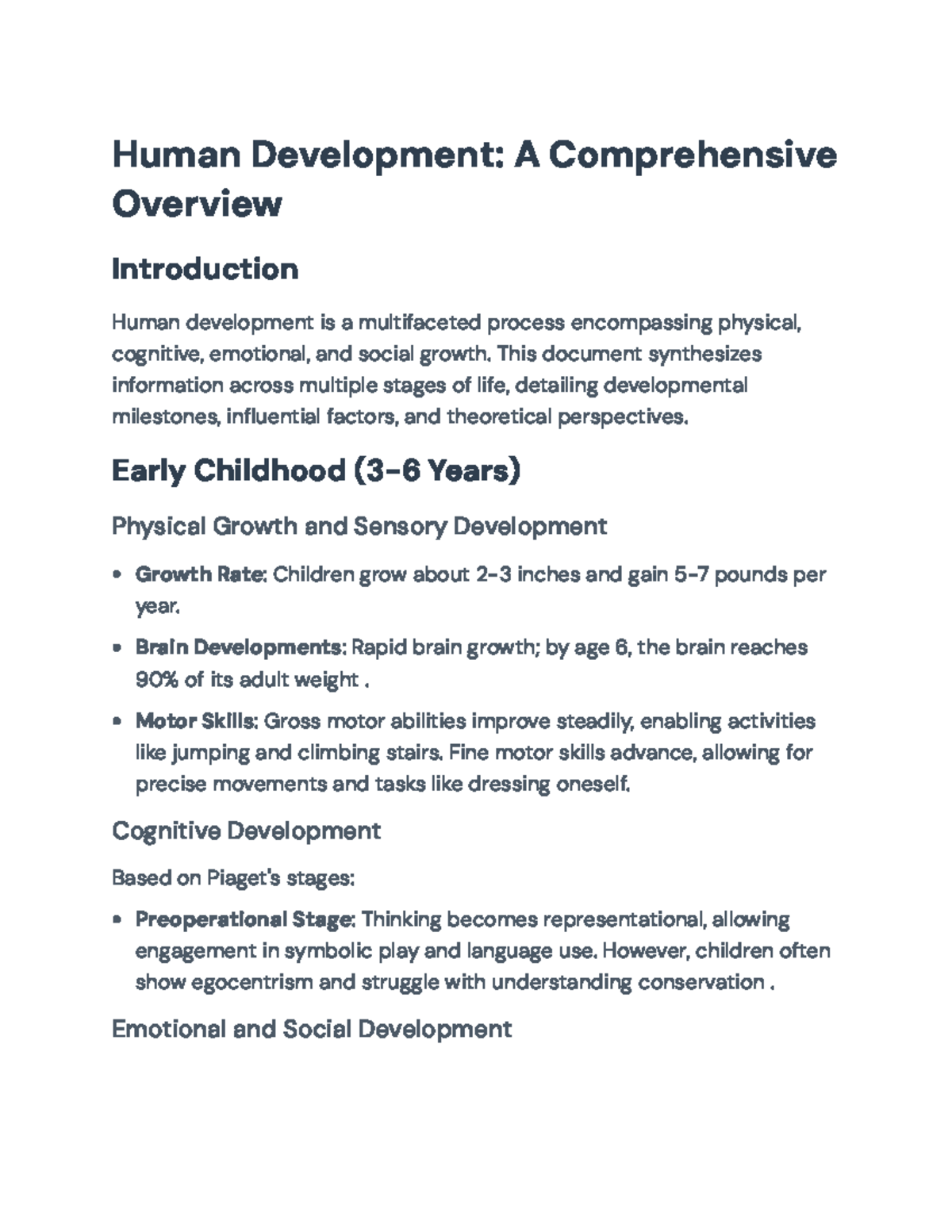 Human Development Notes: Overview, Stages & Theoretical Perspectives ...