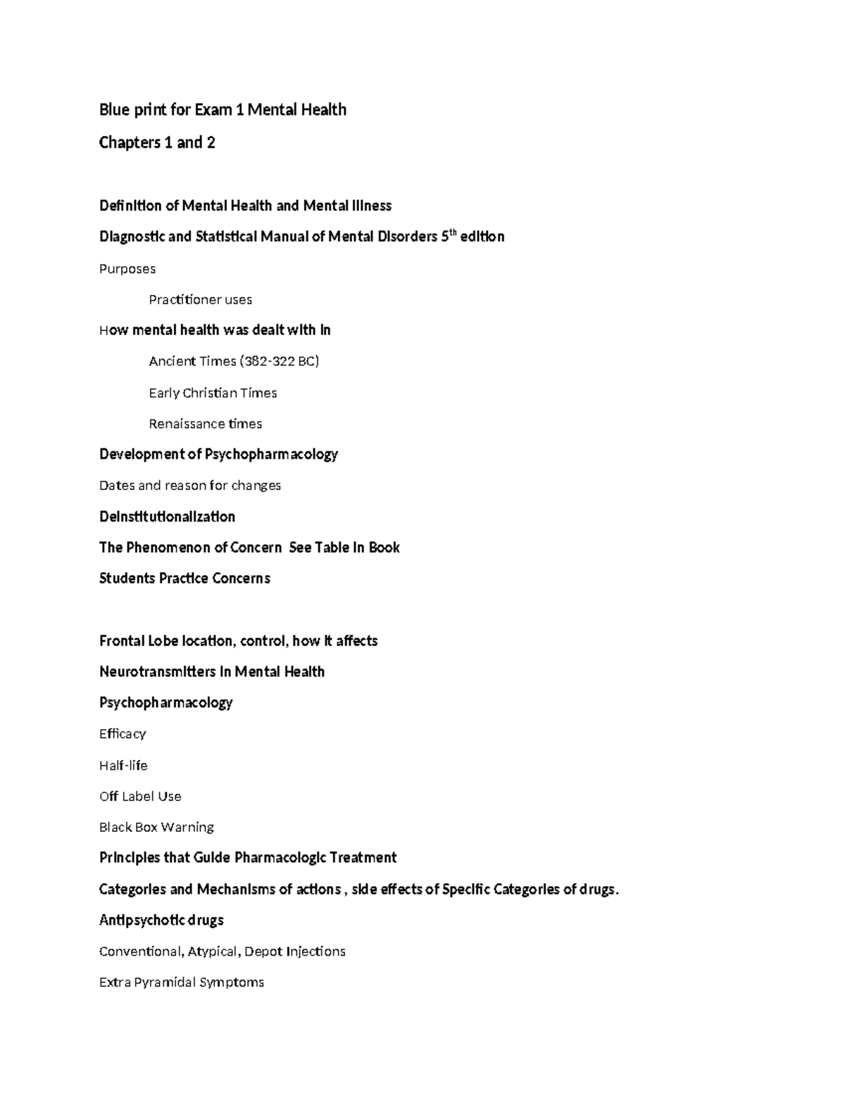 Blue+print+for+Exam+1+Mental+Health+-+Copy - Blue print for Exam 1 ...