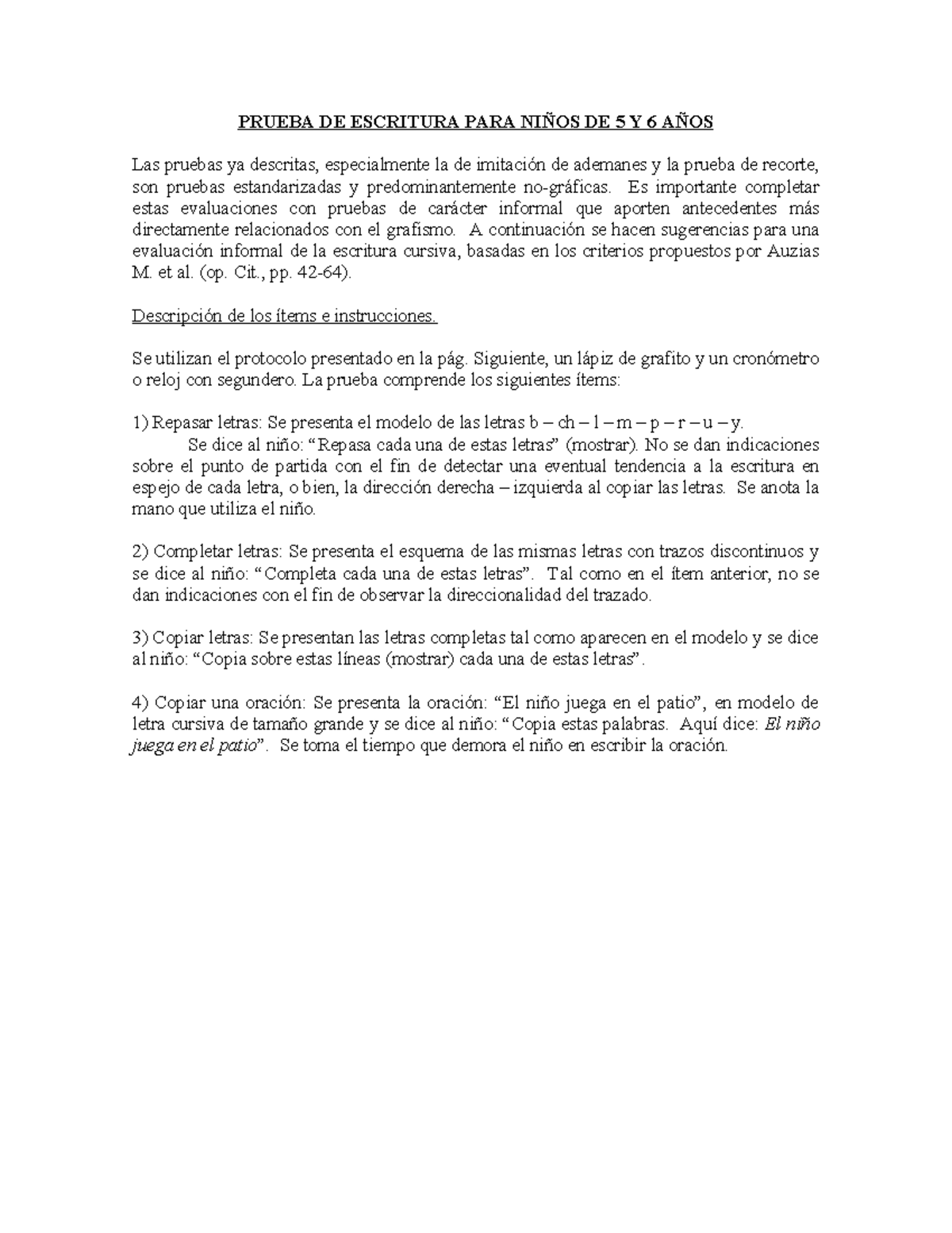 Prueba de Escritura Cursiva para Niños de 5 y 6 Años - NIC3B1OS ... - 