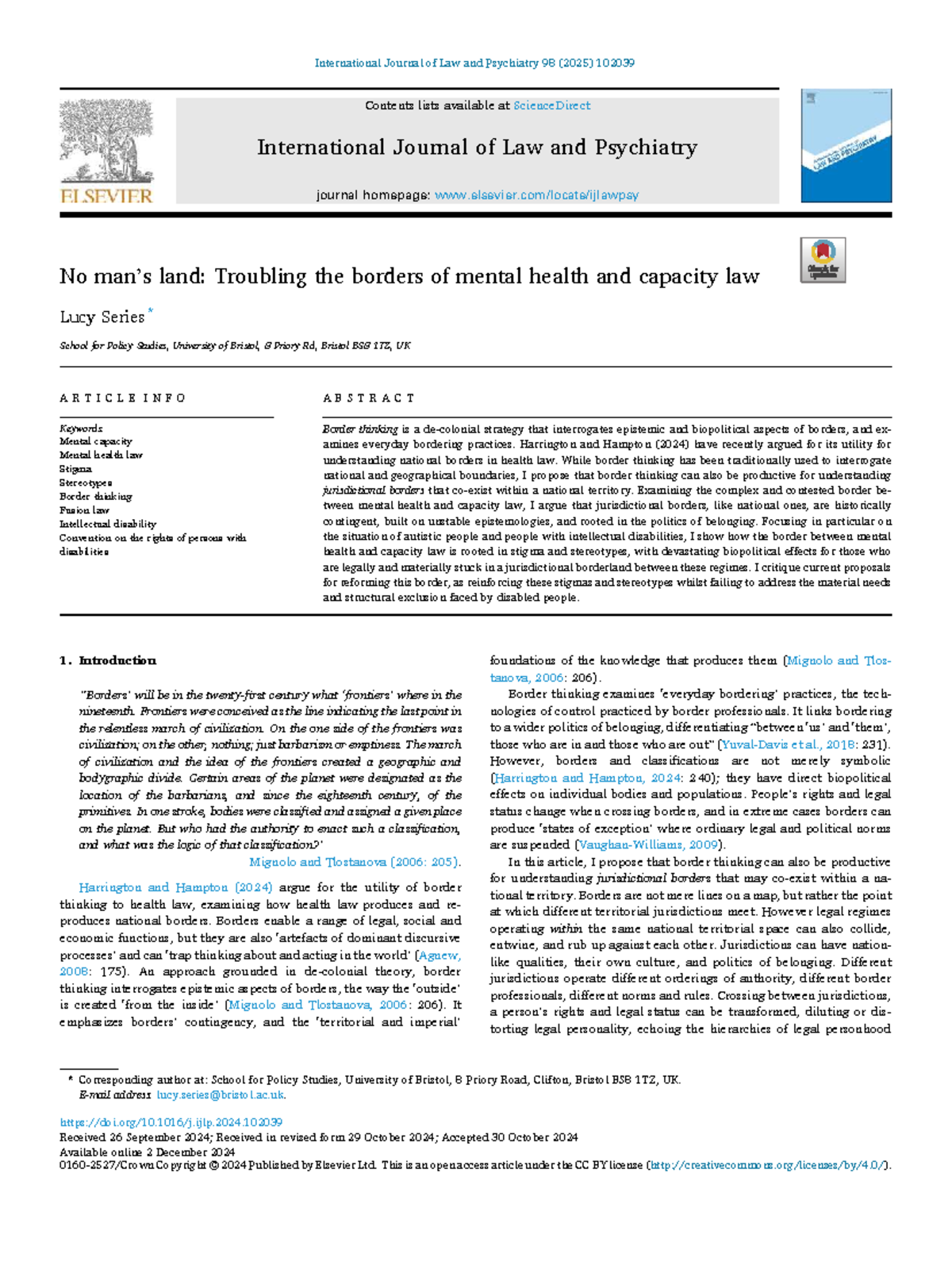 No Man's Land: Examining Jurisdictional Borders in Mental Health Law ...