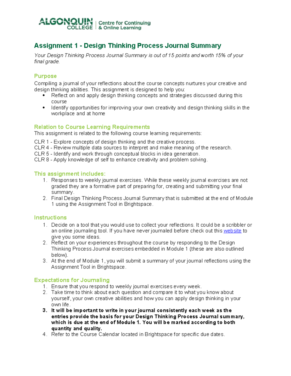 Assignment 1: Design Thinking Process Journal Summary (Jan 2022) - Studocu