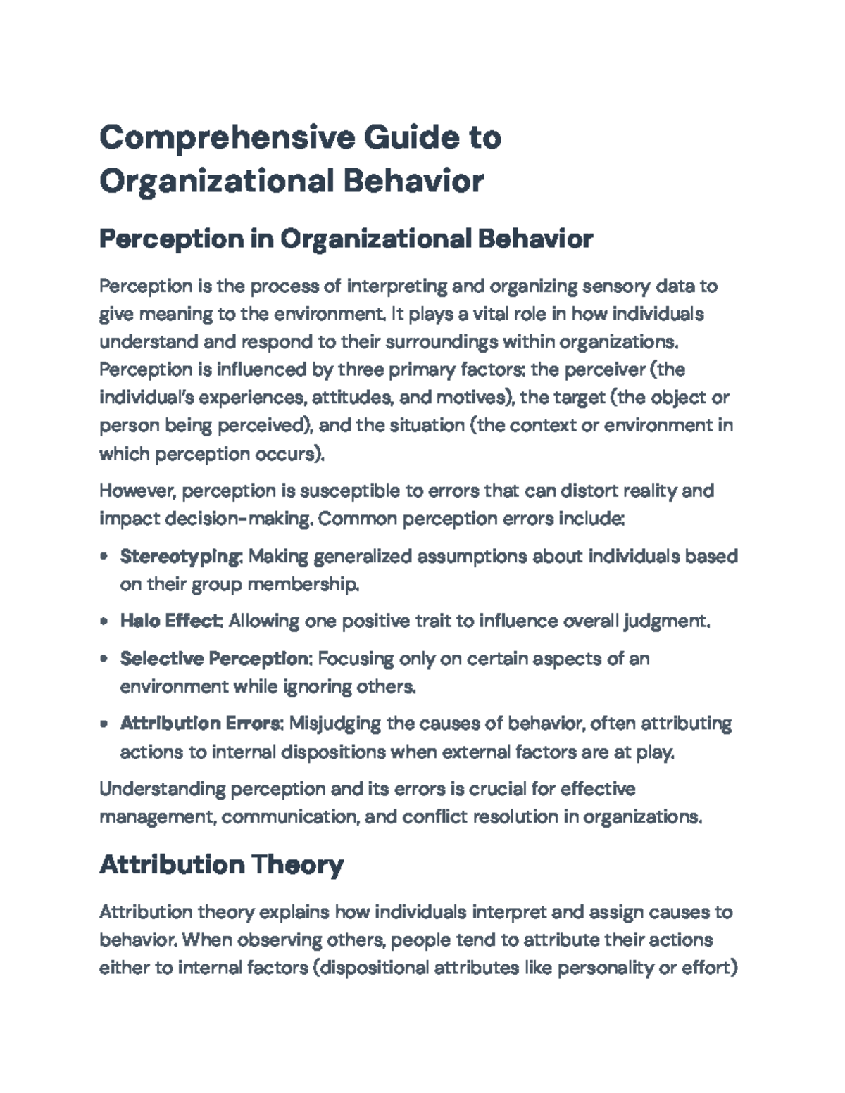 Comprehensive Guide to Organizational Behavior: Key Concepts Overview ...