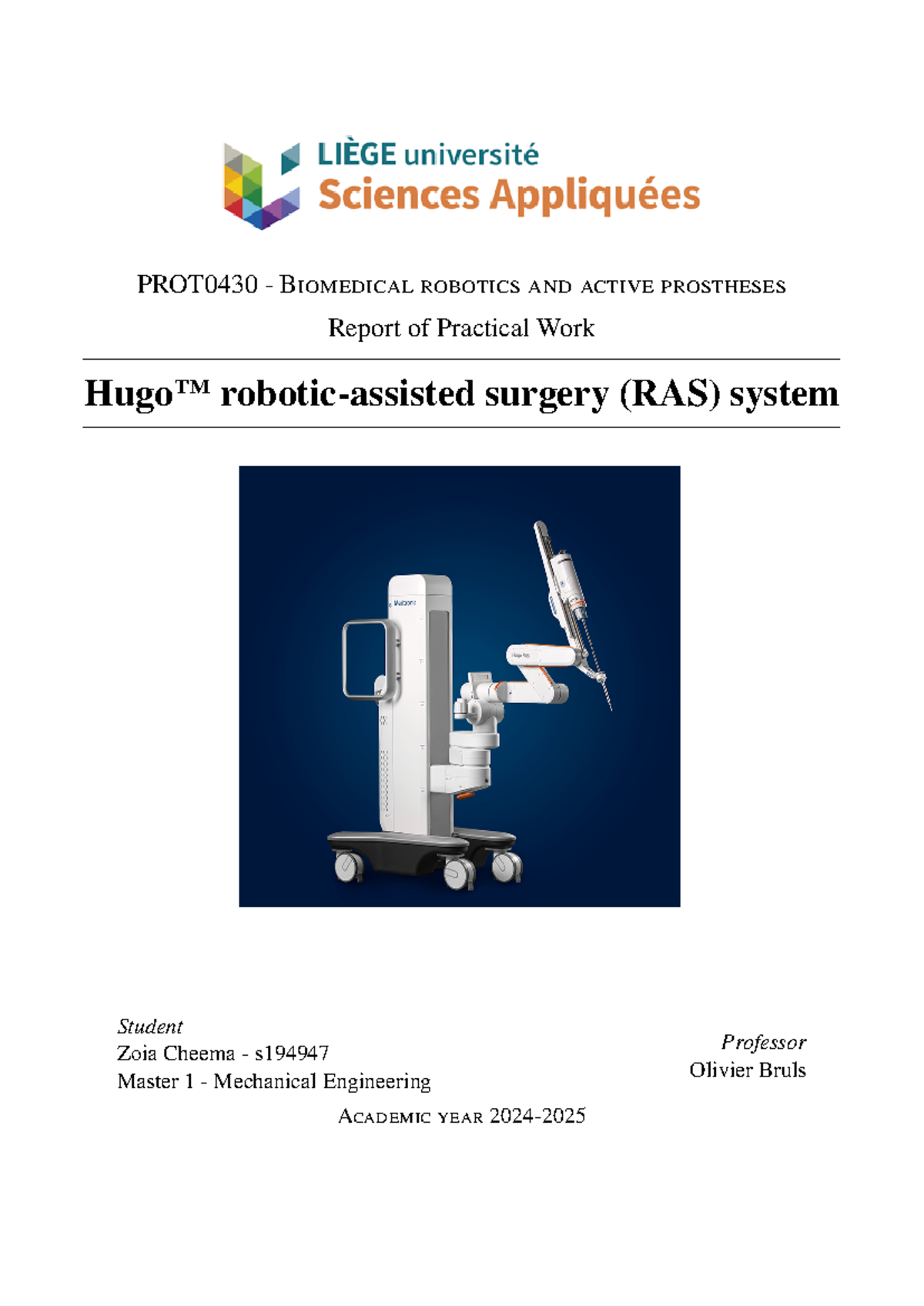 Hugo RAS System: A Comparative Study in Robotic Surgery (PROT0430 ...