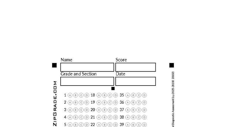 ZipGrade 3803 - Regional Diagnostic Assessment Raw Data - Studocu