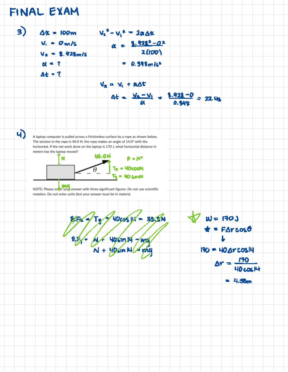 Physics 1A03 Final Exam Review and Problem Solutions - Studocu