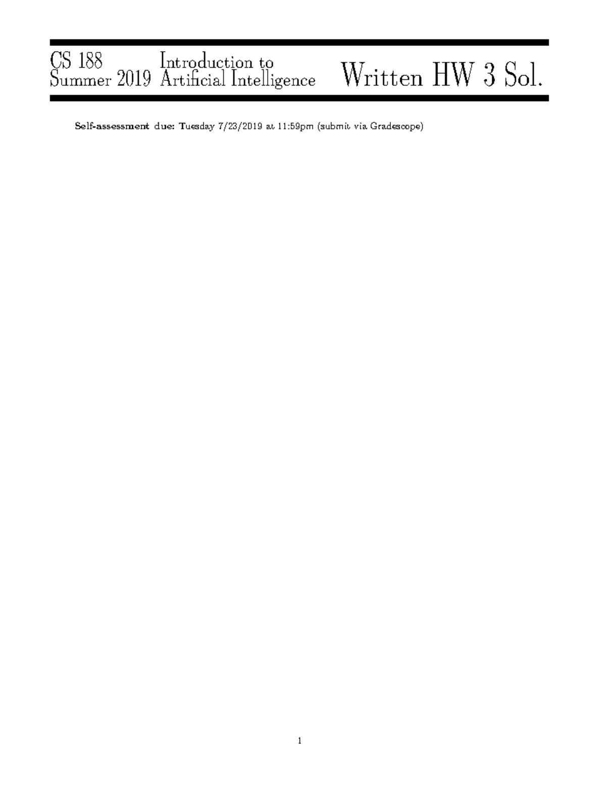 CS 188 - Final HW 3 Solutions: MDPs & Q-learning Analysis - Studocu
