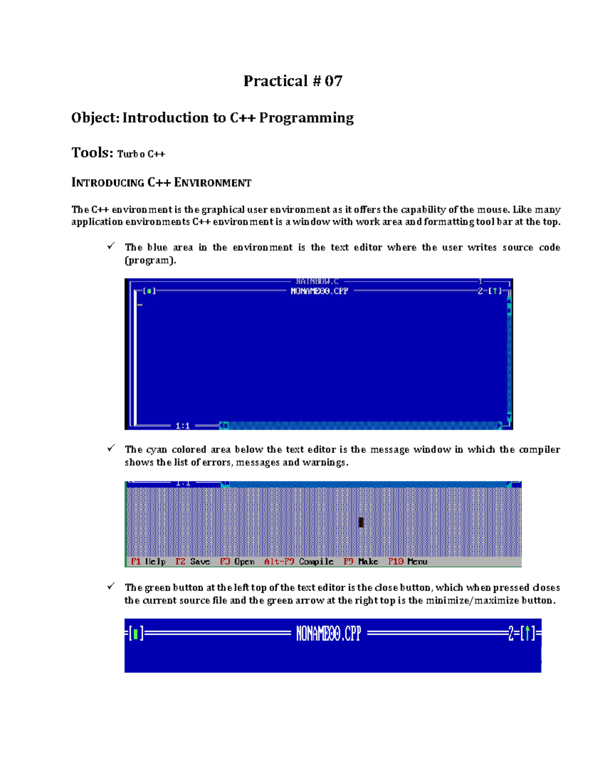 Practical 07 - Intro to Programming Tools: Basics & Variables - Studocu