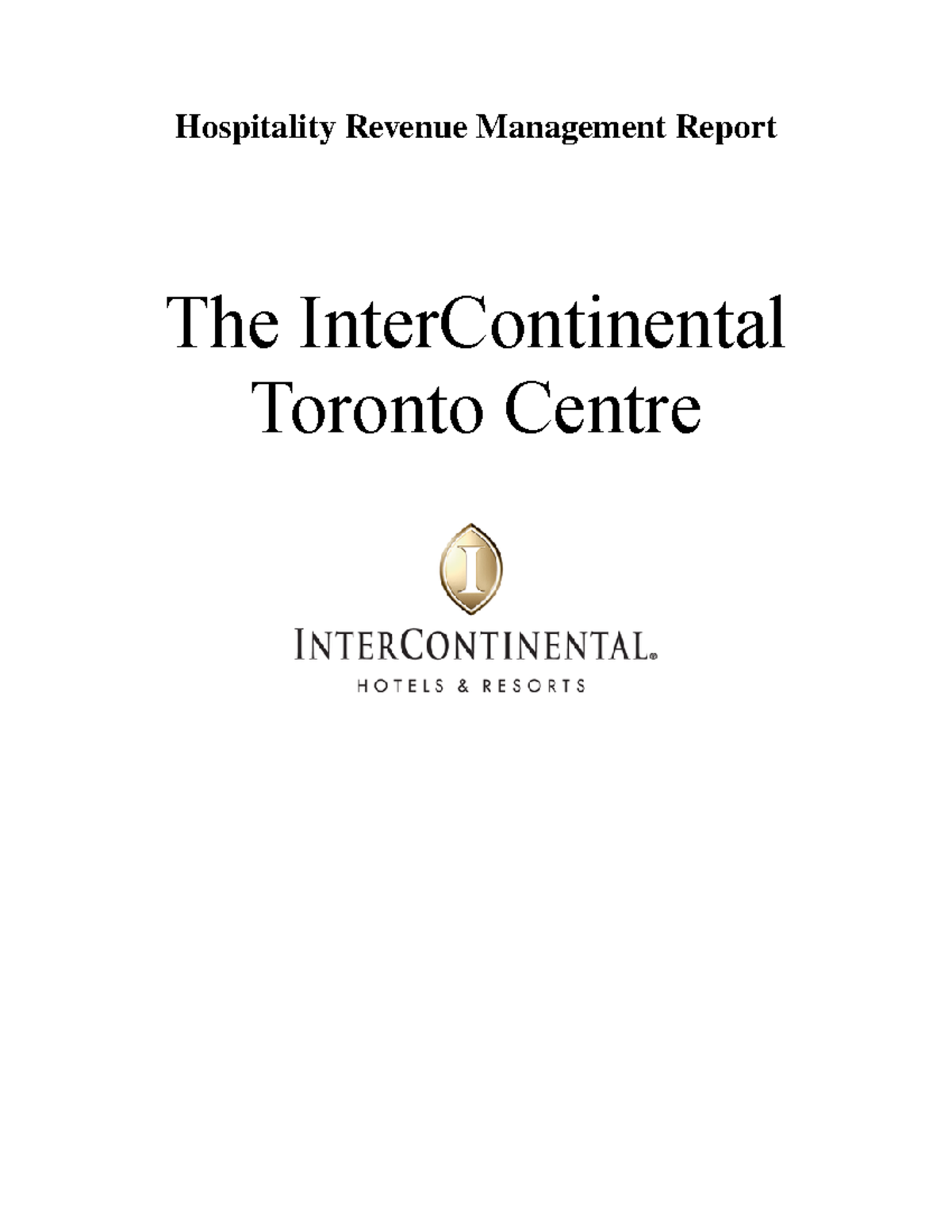 Hospitality Revenue Management Report: InterContinental vs. Competitors ...