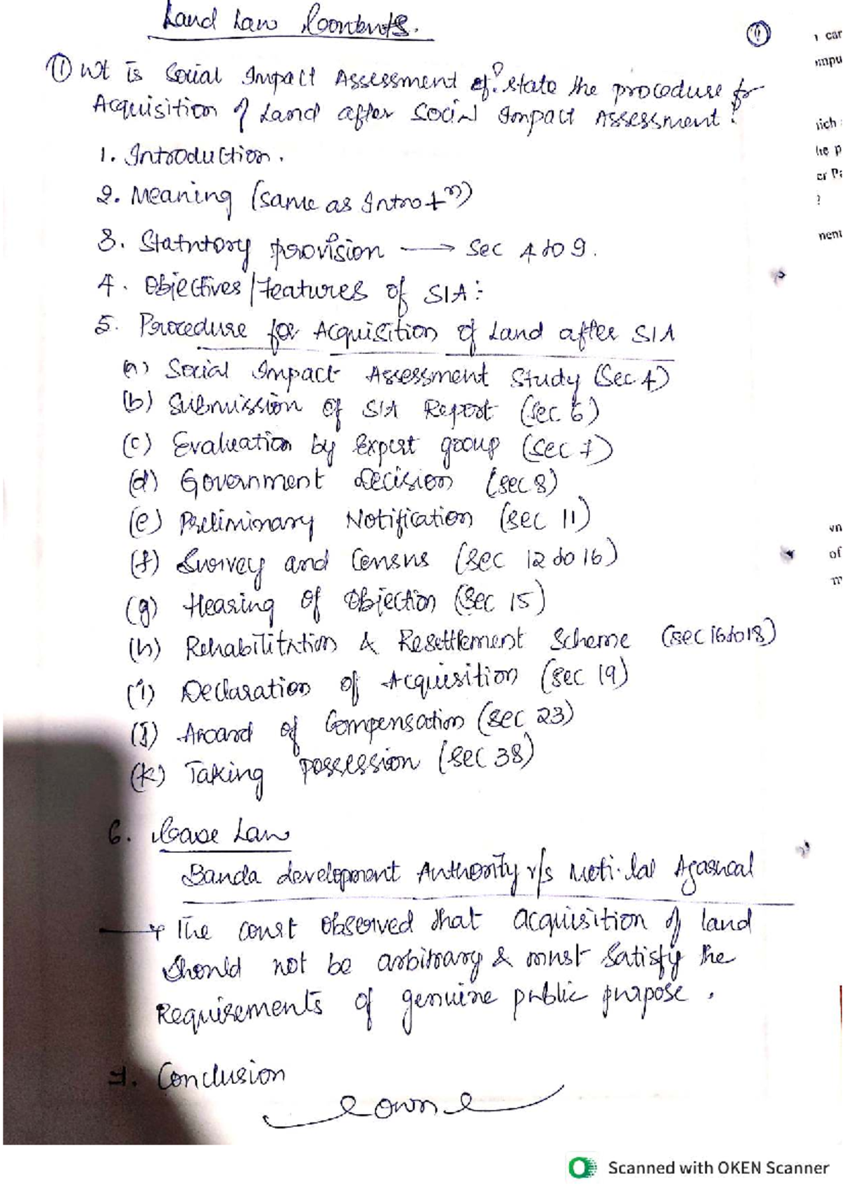 Land Law (LARR Act 2013) - Comprehensive Notes on Acquisition Process ...