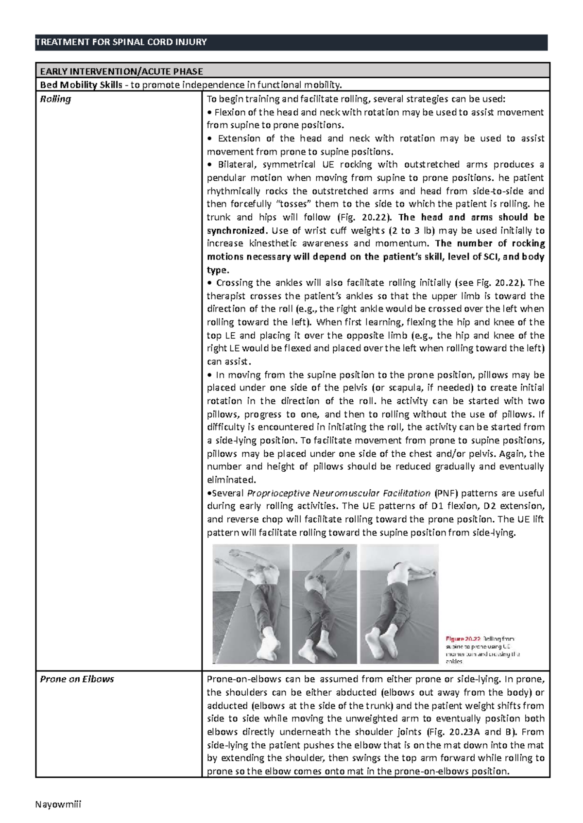 Treatment Strategies for SCI, PD, and ALS: Bed Mobility & Functional ...