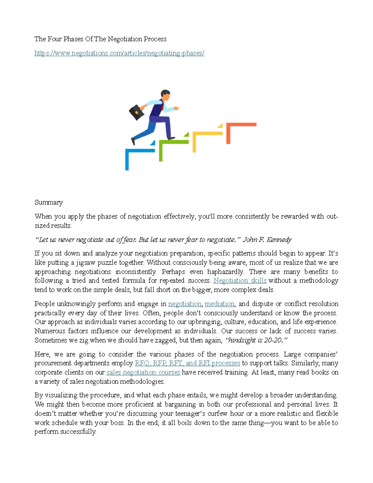 The Four Phases Of The Negotiation Process - The Four Phases Of The ...