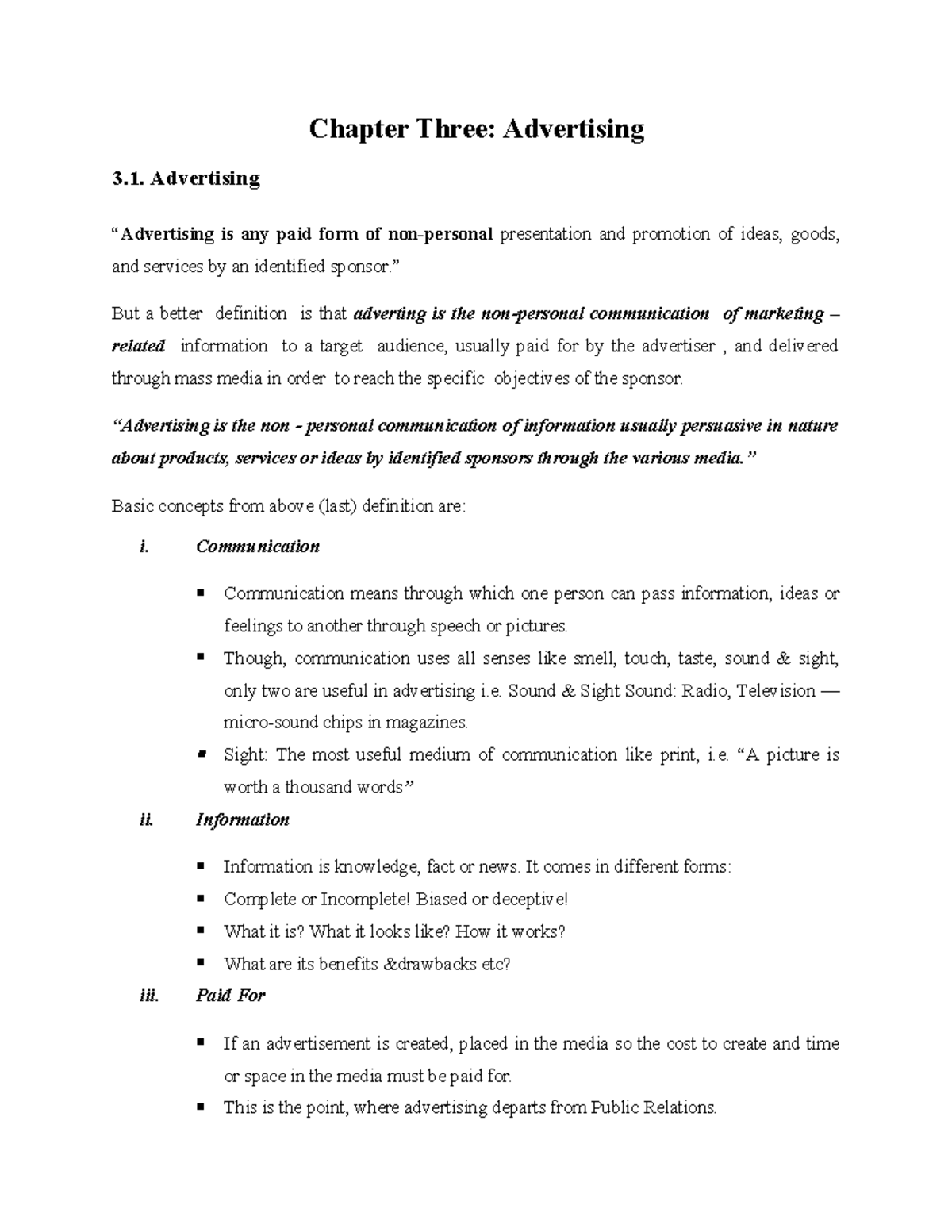 I3 - short note - Chapter Three: Advertising 3. Advertising ...