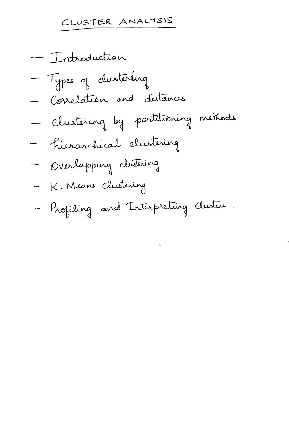CLUSTER ANALYSIS Notes: Introduction, Methods, and Interpretation - Studocu