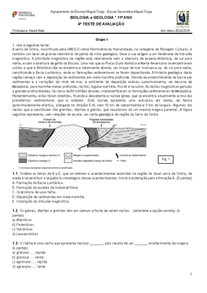 Biologia e Geologia - 11º ano - Ensino Secundário - Studocu