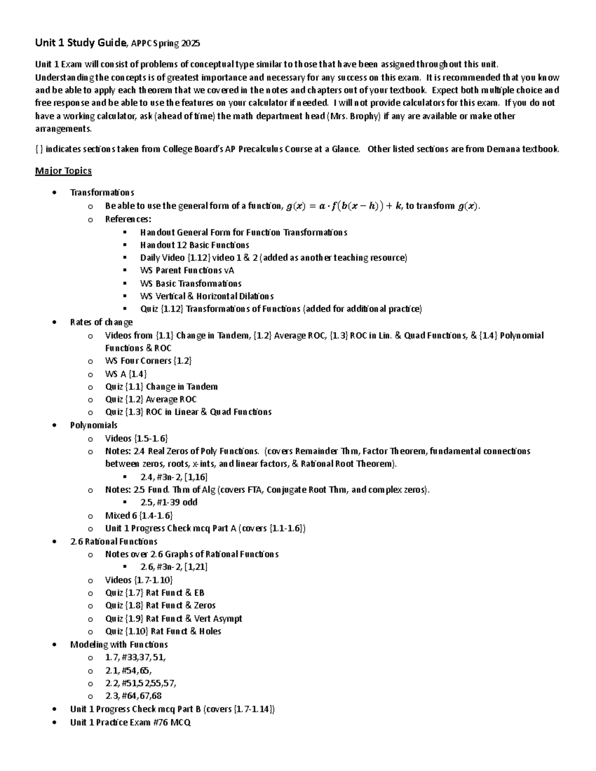 APPC 2025 Unit 1 Exam Study Guide & Practice Questions - Studocu