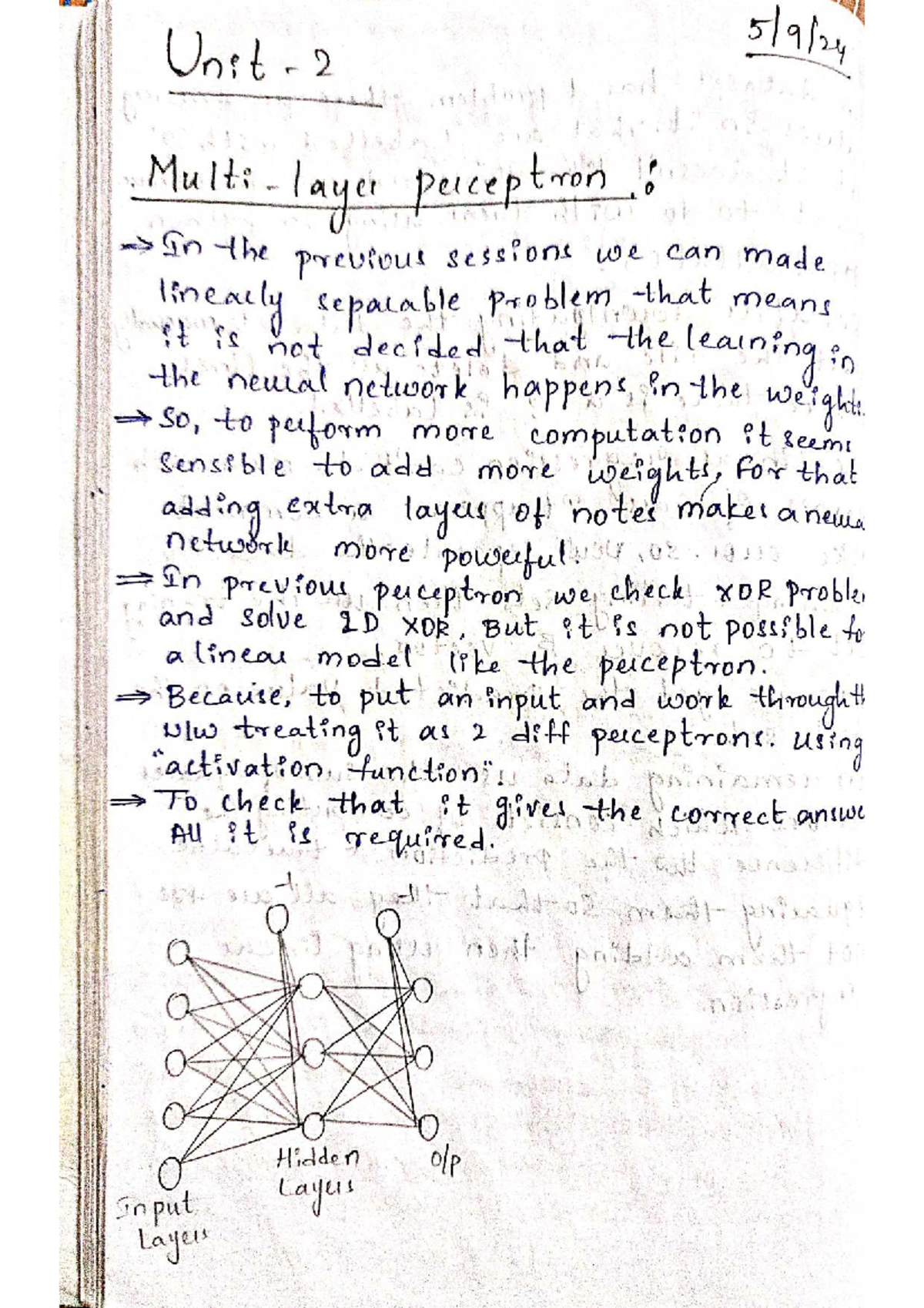 ML 101: Unit 2 - Multi-Layer Perceptron Lecture Notes - Studocu